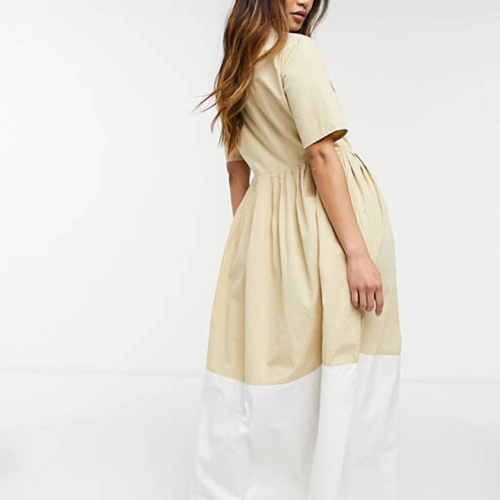 Y.A.S Pepper color block maxi dress in white - Picture 2 of 4